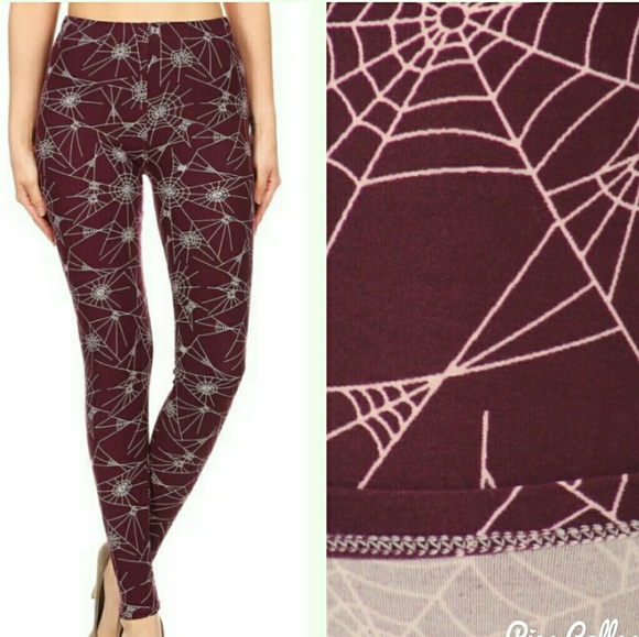 Plum Spiderweb Leggings - Picture 1 of 5